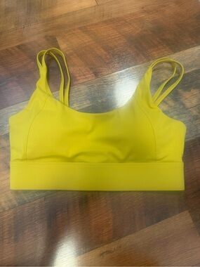Yellow Double-Strap Performance Sports Bra